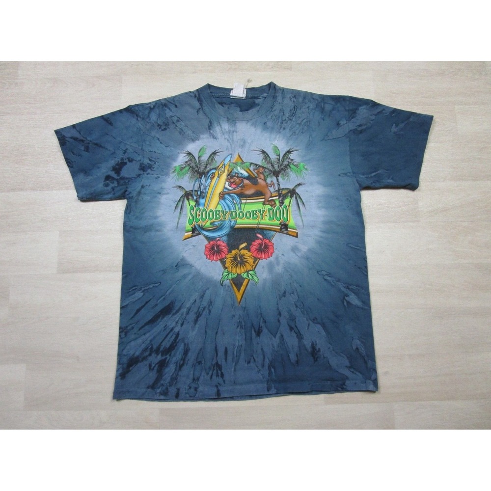 Vintage Scooby-Doo T Shirt Tie Dye 1997 Surfboard Cartoon Network Sz L/XL 1990's